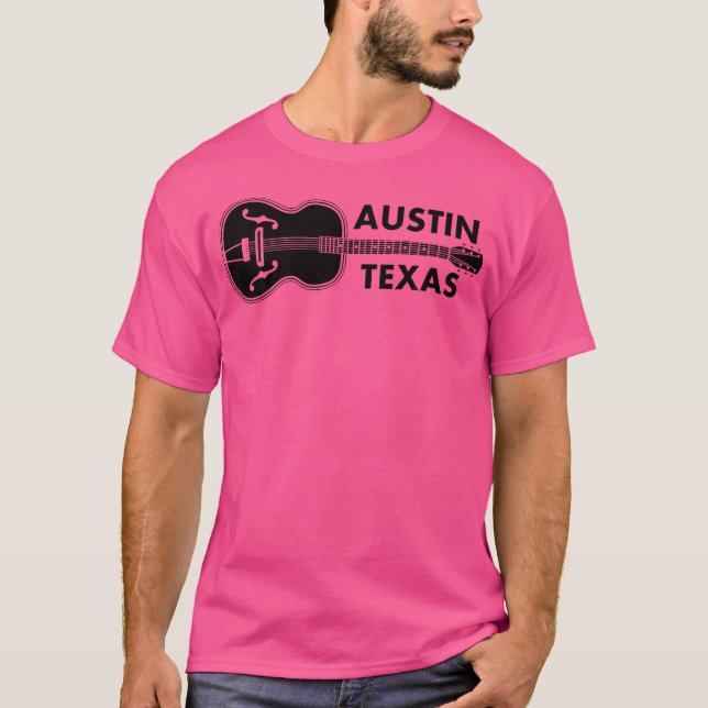 T-shirt Austin Texas F-Hole Acoustique Country Music Guita (Devant)