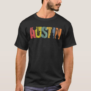 T-shirt Austin Texas Music Grain de bois déprimé