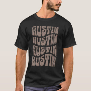 T-shirt Austin Texas Retro 60s les années 70 Style Distres