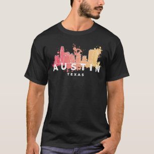 T-shirt Austin Texas USA City Skyline Silhouette Outline S