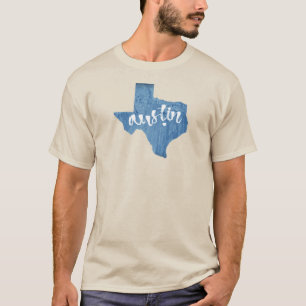 T-shirt Austin, Texas Wood Grain