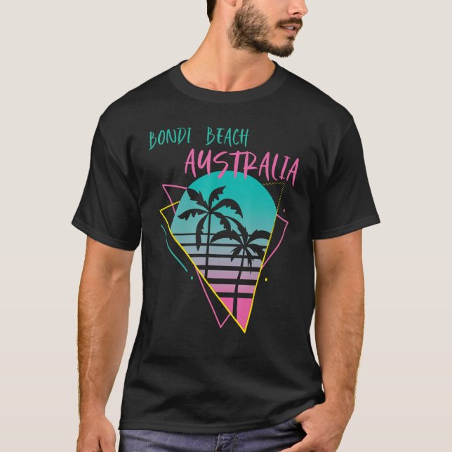 T-shirt Australia Bondi Beach Palm trees Vacation Ocean Su (Devant)