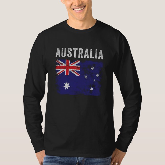 T-shirt Australia Flag Distressed Men Women Kids Australia (Devant)