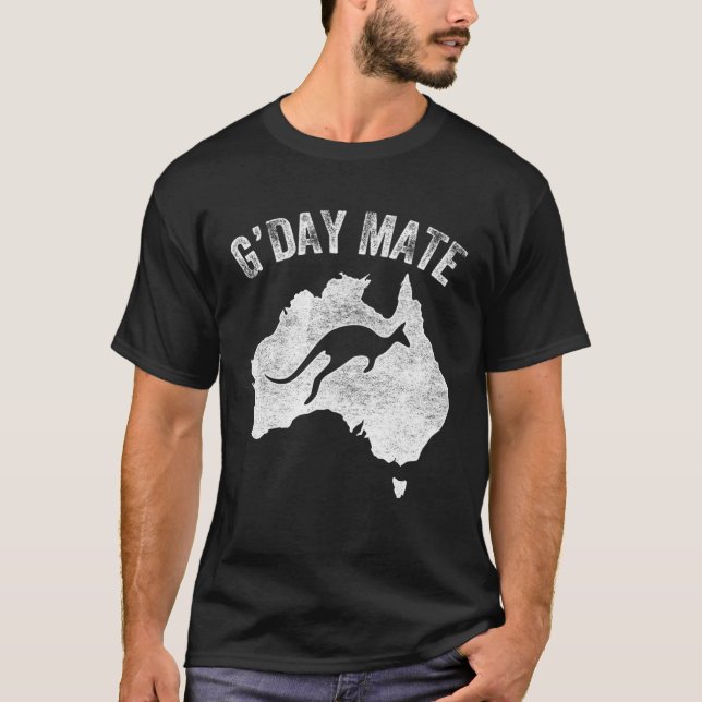 T-shirt Australia G Day Mate   Kangaroo Australian Symbol (Devant)