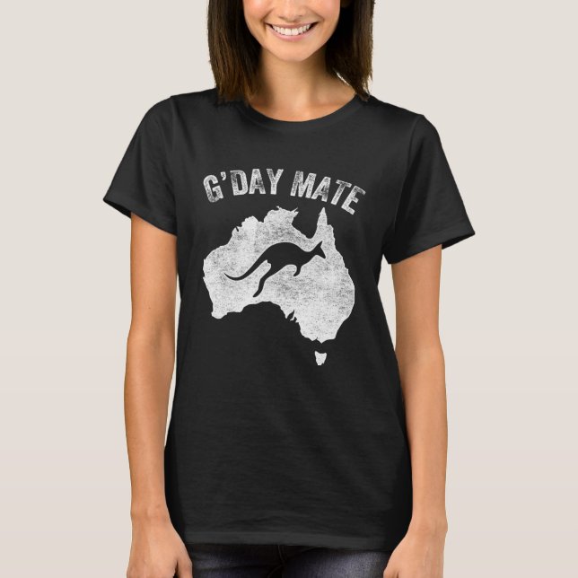 T-shirt Australia G Day Mate   Kangaroo Australian Symbol (Devant)