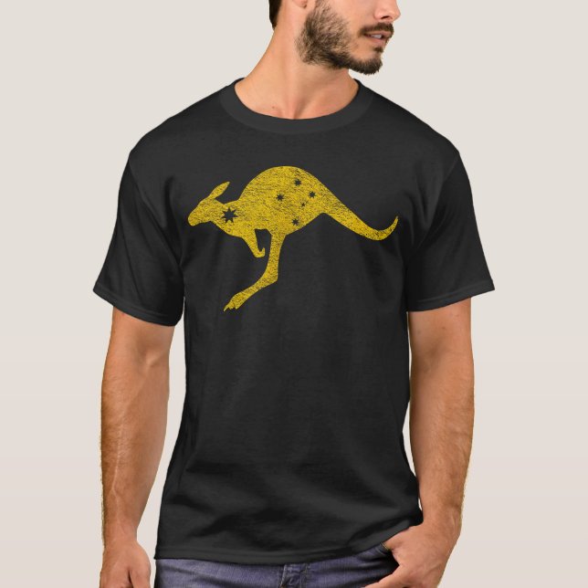 T-shirt Australia Kangaroo Aussie ROO Flag Roundel Sports  (Devant)