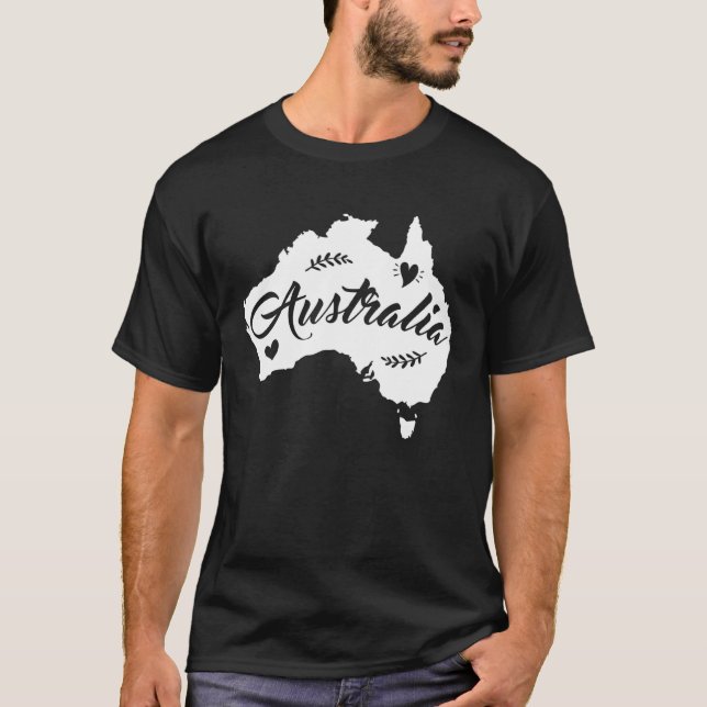 T-shirt Australia Map Travel & Animal  State Home Australi (Devant)