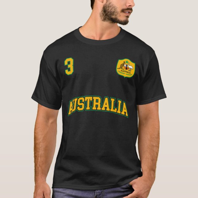 T-shirt Australia Soccer  No 3 Back Australian Sportseam f (Devant)