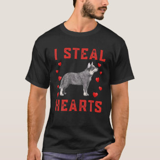 T-shirt Australian Cattle Dog Themed I Steal Hearts Cute V