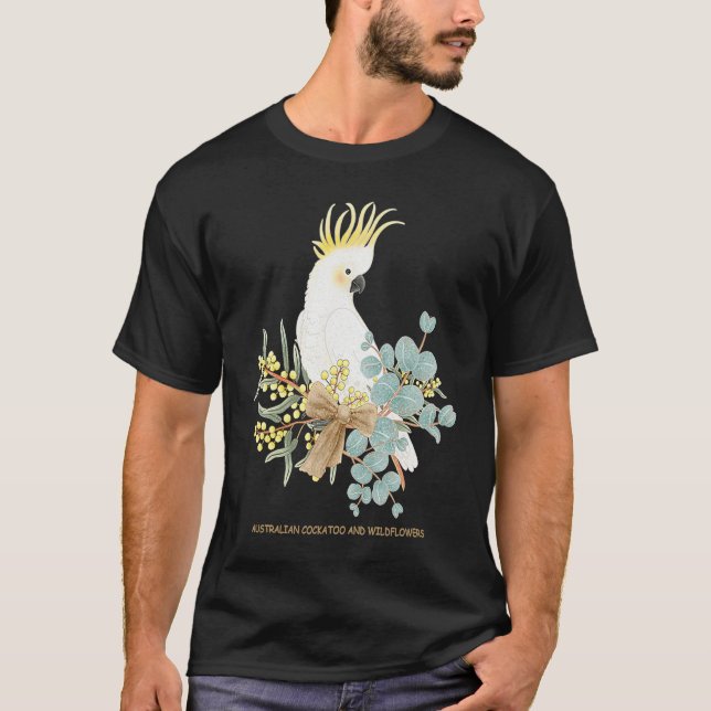 T-shirt Australian Cockatoo and Wildflowers (Devant)