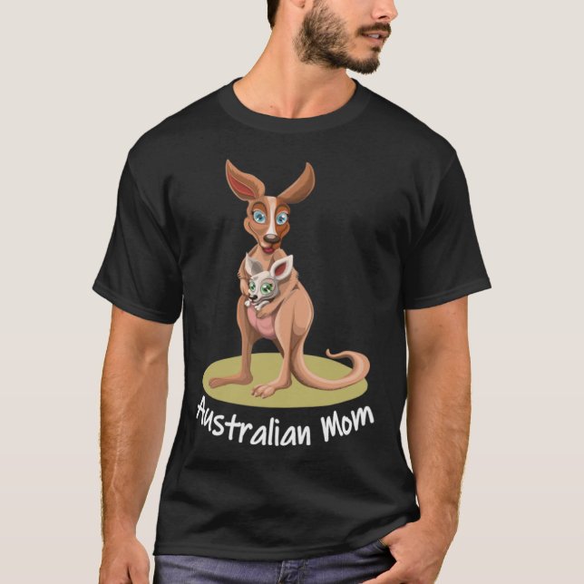 T-shirt Australian Kangaroo Mom  Australian Kangaroo (Devant)