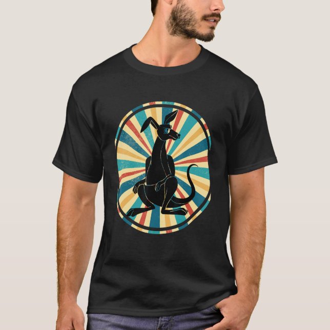T-shirt Australian Kangaroo Retro Aussie Zoo Animal Kanga (Devant)