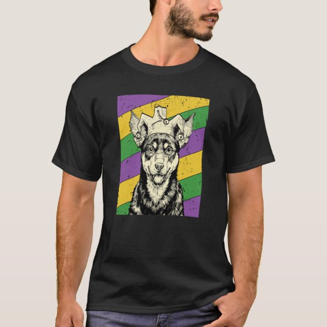 T-shirt Australian Kelpie Jester Mardi Gras Dog Mom or Dad (Devant)