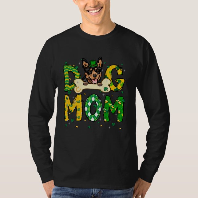 T-shirt Australian Kelpie Mom Dog Mom Shamrock St Patrick  (Devant)
