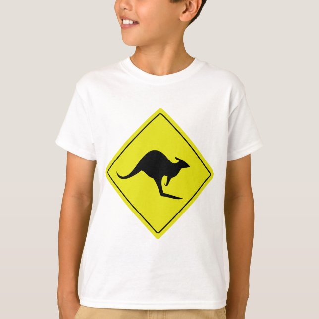 T-shirt australian roadsign kangaroo australia (Devant)