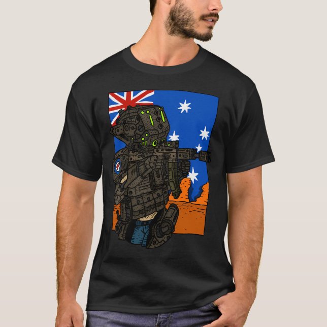 T-shirt Australian Sci Fi Soldier Girl. (Devant)