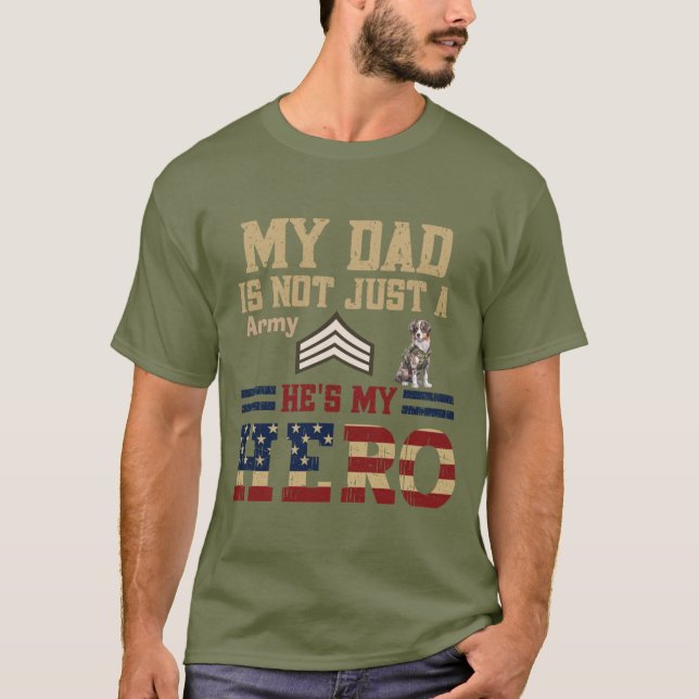 T-shirt Australian Shepherd Army Sergeant Dad (Devant)