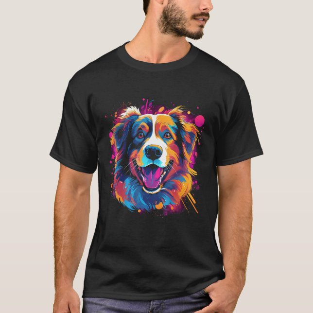 T-shirt Australian Shepherd Aussie Retro 3 (Devant)