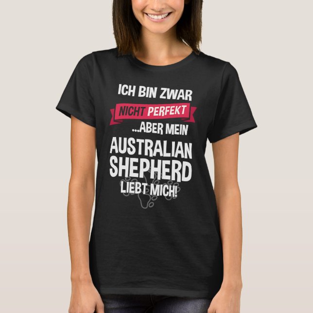 T-shirt Australian Shepherd avec texte allemand (Devant)