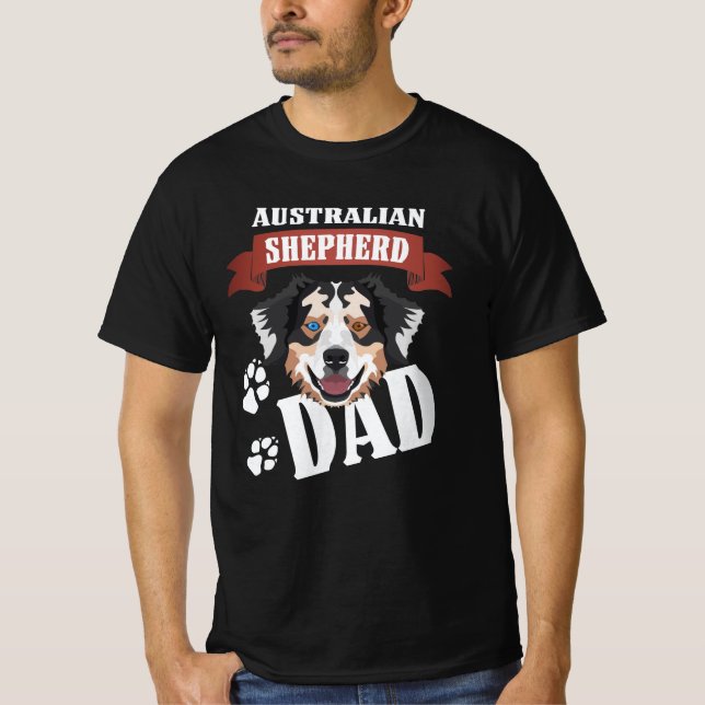 T-shirt Australian Shepherd Dad, Dog Dad (Devant)