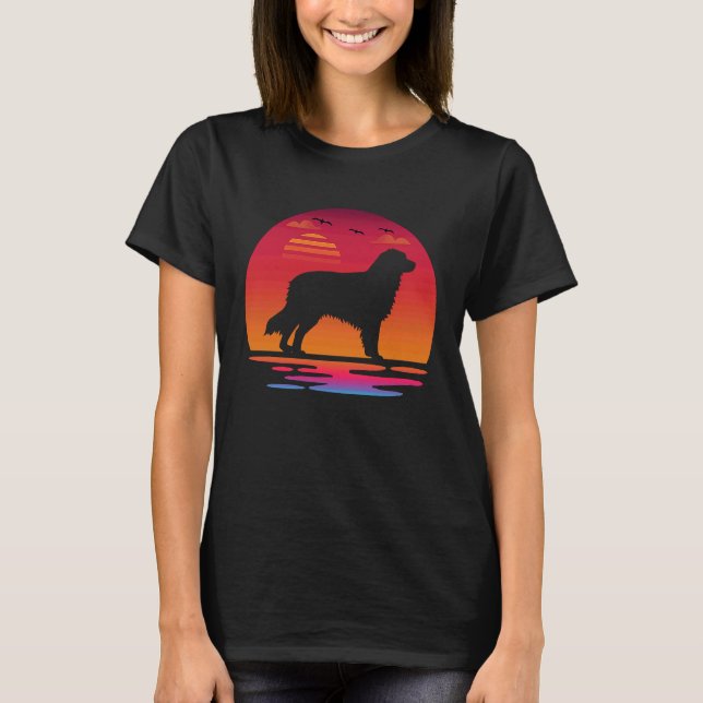T-shirt australian shepherd dog  sunset Silhouette (Devant)