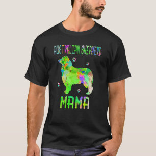 T-shirt Australian Shepherd Mama Colorée Chien Maman
