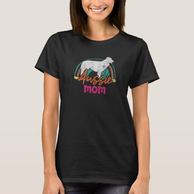 T-shirt Australian Shepherd Mom Aussie Shepherd chien (Devant)