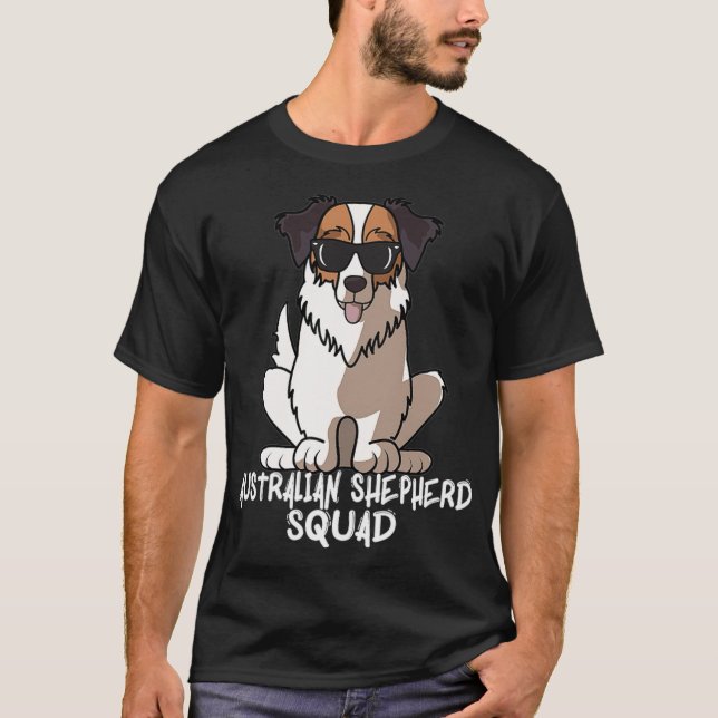 T-shirt Australian Shepherd Squad With Sunglasses Funny ba (Devant)