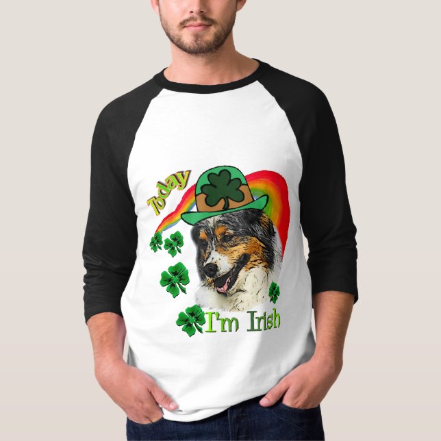 T-shirt Australian Shepherd St patrick (Devant)