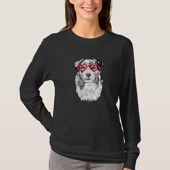 T-shirt Australian Shepherd Valentines Day Aussie Chien Ma (Devant)