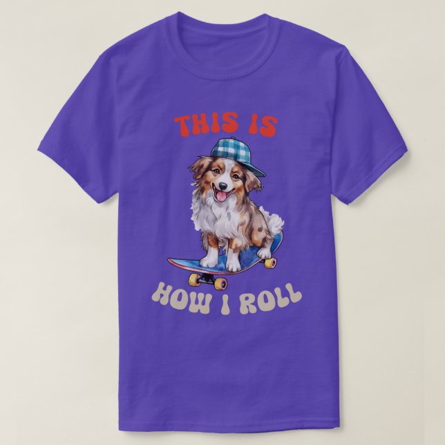 T-shirt Australian Shepherd Voici Comment je roule (Design devant)