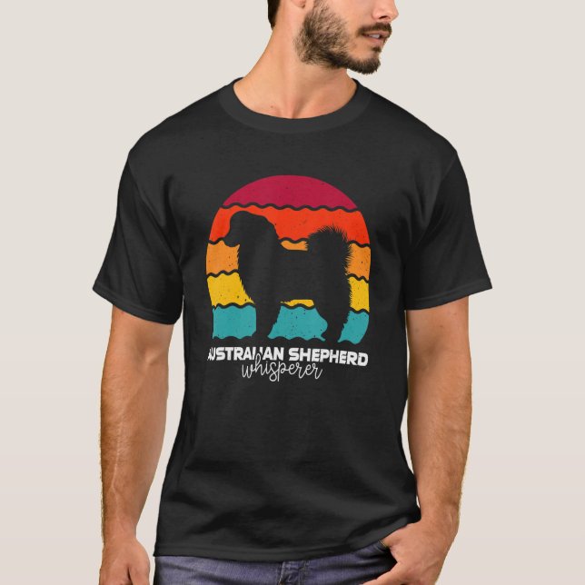 T-shirt Australian Shepherd Whisperer Retro Vintage (Devant)