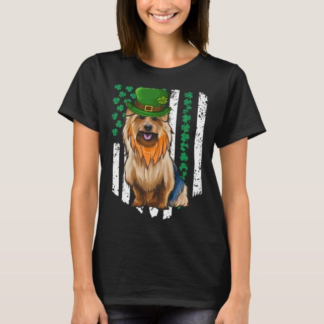 T-shirt Australian Terrier St Patricks Day Irish American  (Devant)