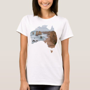 T-shirt Australie Apôtres en forme de pays Great Ocean Roa