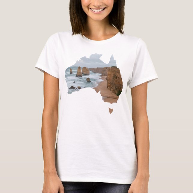 T-shirt Australie Apôtres en forme de pays Great Ocean Roa (Devant)