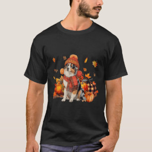 T-shirt Australie Berger Chien Automne Écharpe Leopard Cit