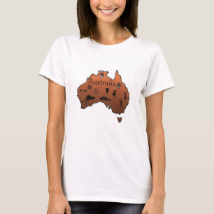 T-shirt Australie carte continent australien