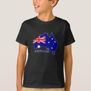 T-shirt Australie Drapeau Australien Carte Voyage