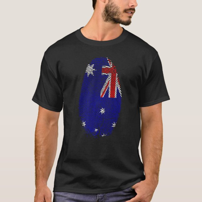 T-shirt Australie Drapeau Empreinte C'est dans mon ADN Cad (Devant)