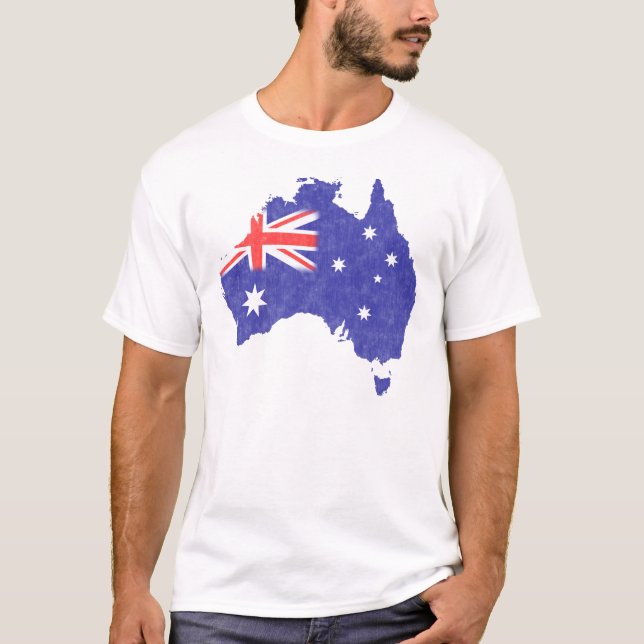 T-shirt Australie Drapeau Vintage désorganisé (Devant)