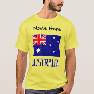 T-shirt Australie et Drapeau Australien Personnalisé Noir 