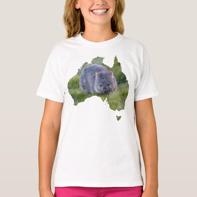 T-shirt Australie Forme de l'herbe Wombat Tasmania (Devant)