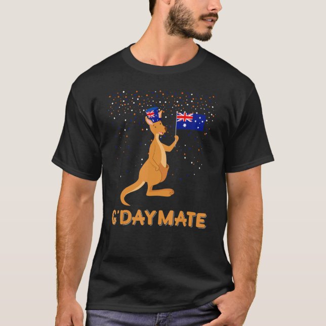 T-shirt Australie G-day Mate Funny Kangaroo Australian Sym (Devant)