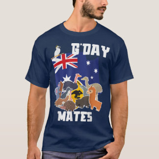 T-shirt Australie GDay Mates Funny Animaux Drapeau Souveni