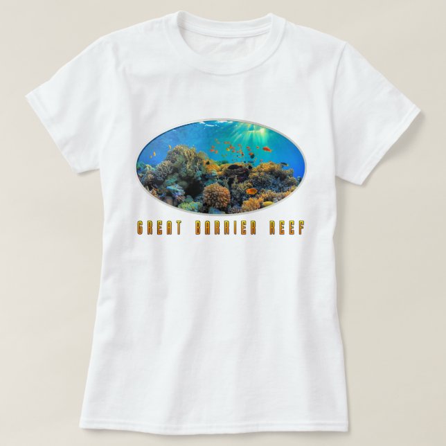 T-shirt Australie Grande barrière de corail stylisée (Design devant)