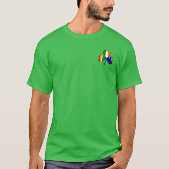 T-shirt Australie Irlande Shamrock Gay pride (Devant)