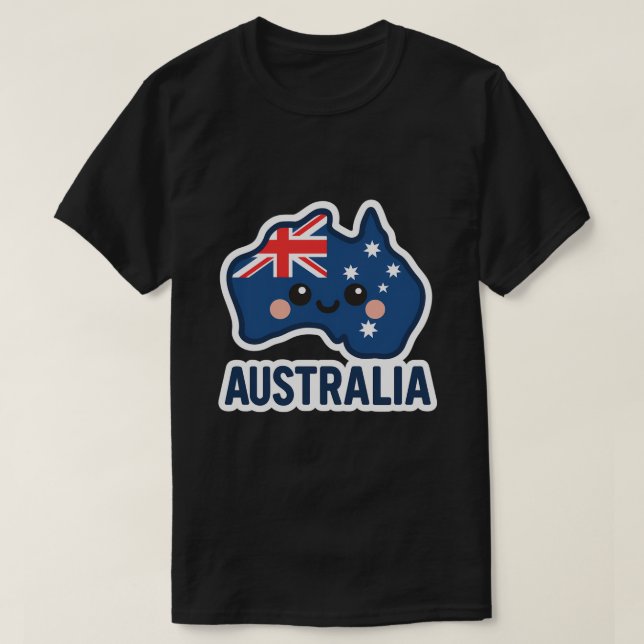 T-shirt Australie Kawaii Fusion - Bold & Adorable (Design devant)