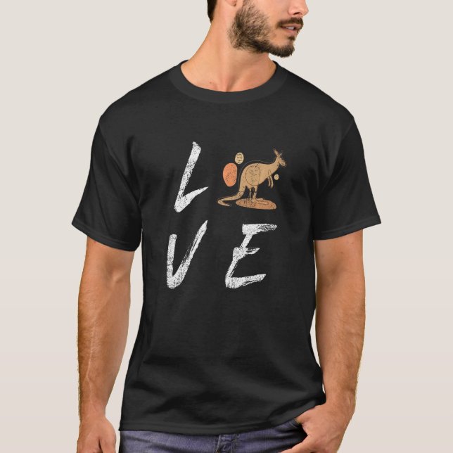 T-shirt Australie Love Kangaroo Straya Outback Sydney Mel (Devant)