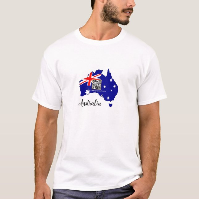 T-shirt Australie Modern QR Code T-shirt, Drapeau Australi (Devant)
