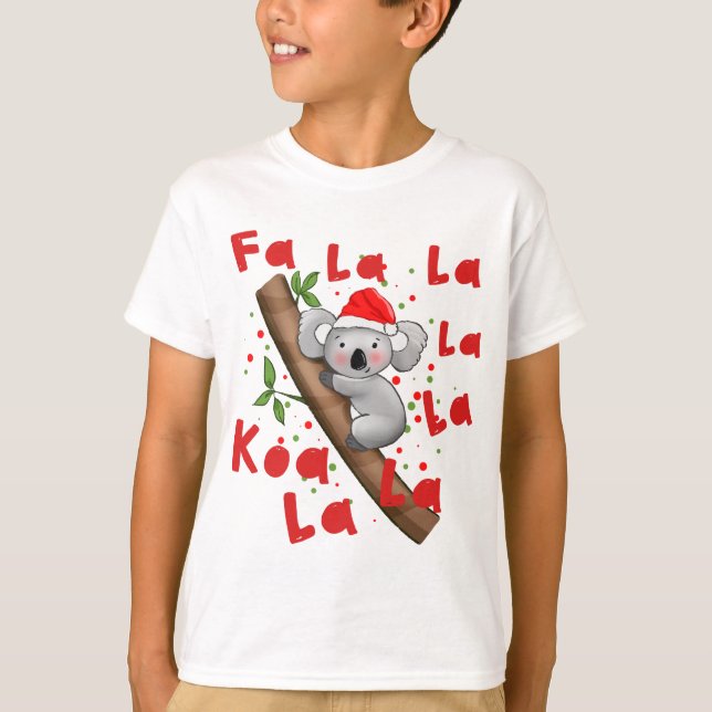 T-shirt Australie Noël amusant Père Noël Koala La La (Devant)